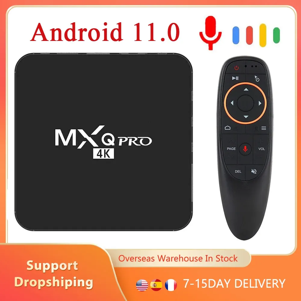 Box MXQ Pro Smart TV Box 4K HD Android 11.0 Set Top Box 8 Go 128 Go Multi Language 2.4G WiFi Media Player Receiver