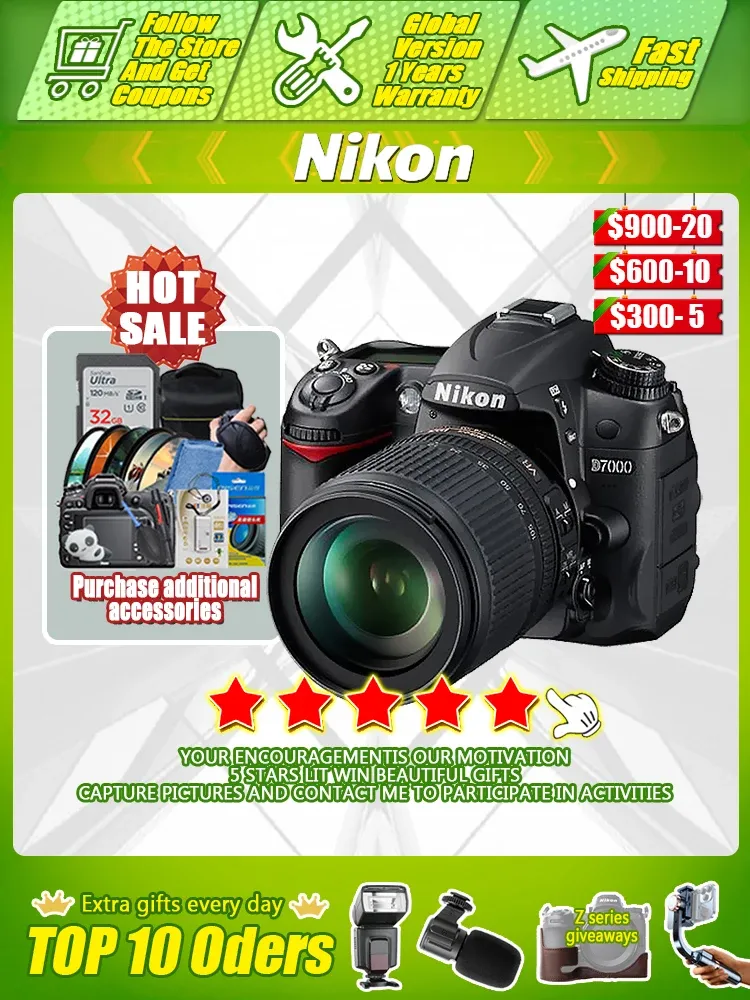 Accessories Nikon D7000 Dslr Camera with Nikon 18105mm Lens