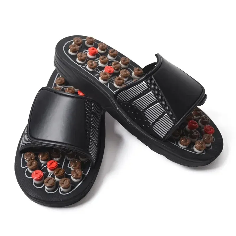 Sandálias de massagem de ponto de acupuntura Sandália para homens pés chineses terapia de acupressão Sapatos de massger de pés giratórios unissex