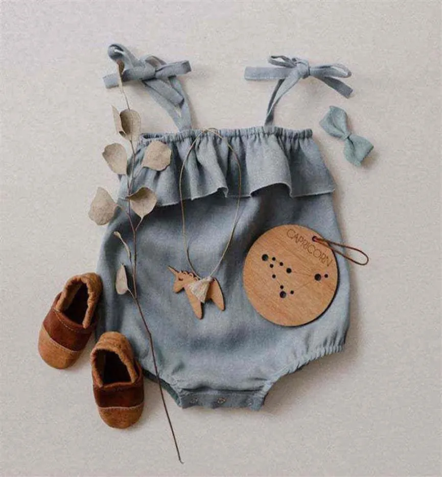 Melario ny sommar baby flicka kläder vintage nyfödd baby flicka rompers 02y rygglös bomullsflicka enstaka jumpsuit sommar g24800744