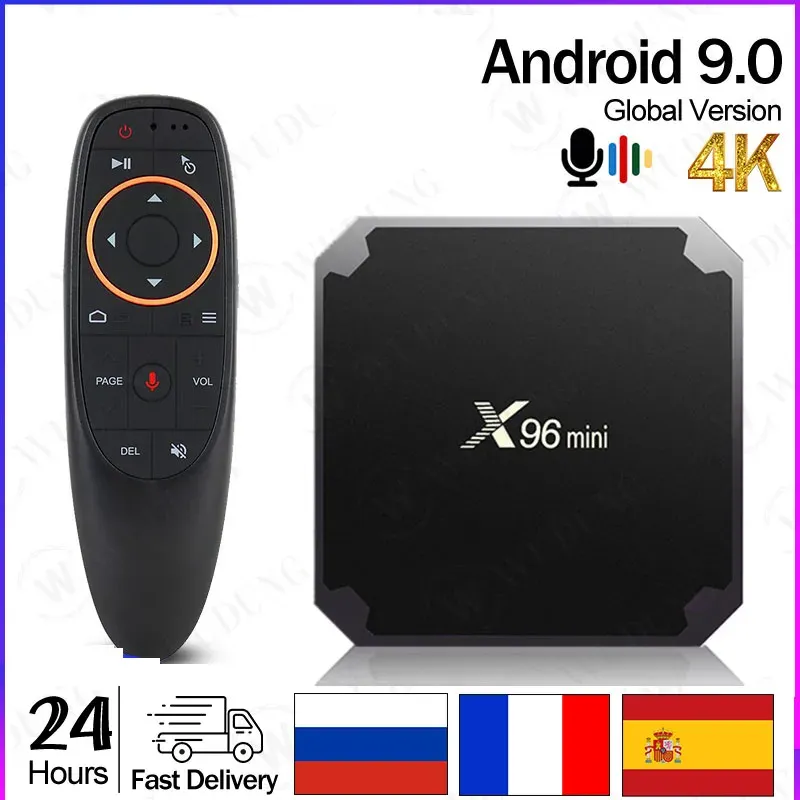 Box X96mini New Android 9.0 x96 Mini Smart TV Box 2.4G WiFi 2G/16G Amlogic S905W Quad Core 1GB8GB Setop Fast Box Free Frakt