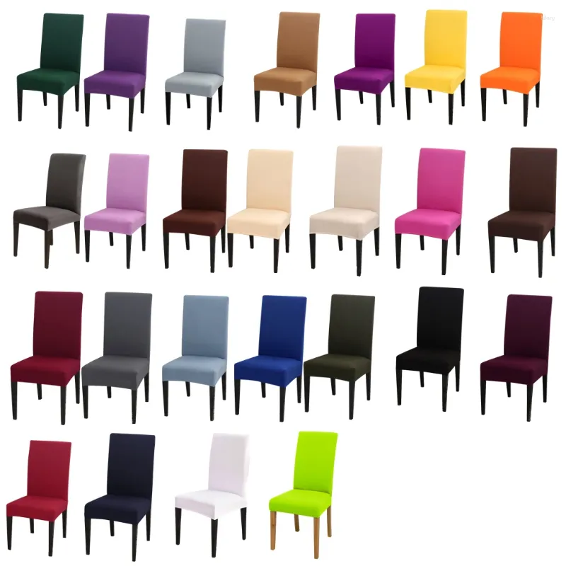Chair Covers 6X High Stretch European Slipcover Solid Color Anti-slide Polyester Protector Kitchen El Dining Room