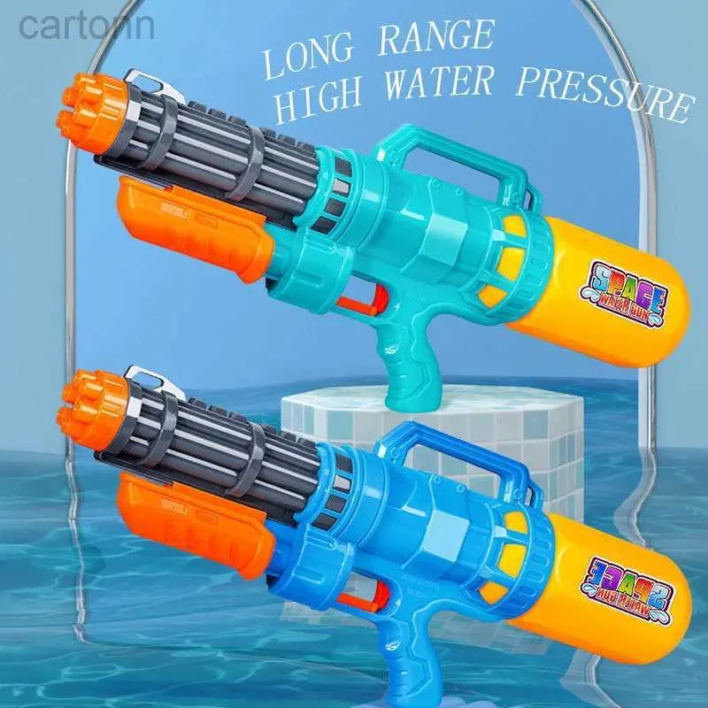 Gun Toys Water Gun Gatling Amusement Weapon High Pressure Cannon Stora kapacitet Barn Toys Pool Beach Simning Sport Summer Fun 240408