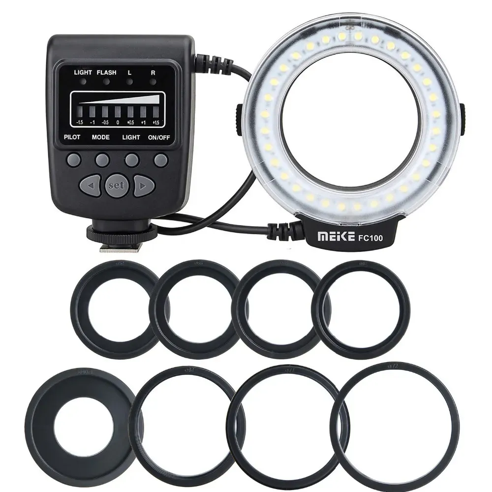 Accessories Meike Meke Fc100 Ring Ro Flash Light Photo Speedlight Such as for Canon 400d Nikon Fujifilm Panasonic Camera Speedlite