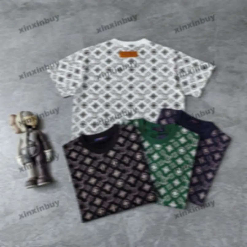 Xinxinbuy Men Designer Tee T Shirt 2024イタリア燃焼クラウドレター印刷