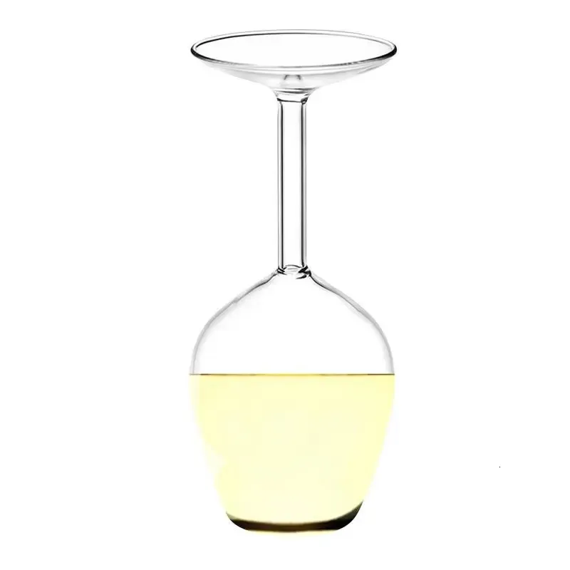 De cabeça para baixo vidro de vinho coquetel criativo copo de martini copos de copo de copo moderno cozinha home cozinha 240408