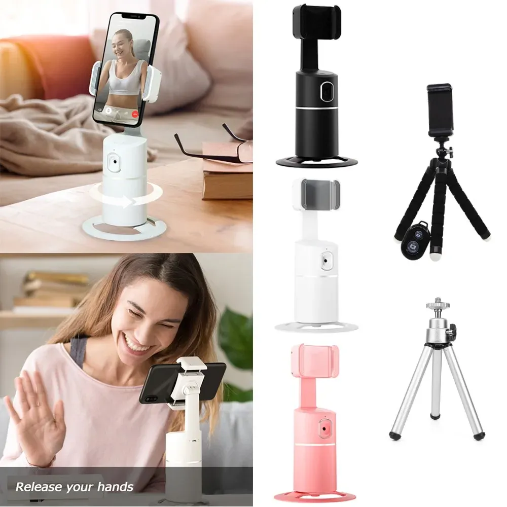 Gimbal 360 ROTATION AUTO FACE Suivi du cardan stabilisateur AI Smart Selfie Stick Camera Phone Holder Suivi Vlog Vlog Recorder