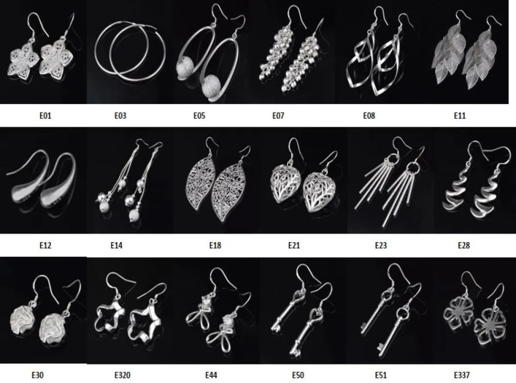 Fashion Jewelry Manufacturer mixed 50 pcs a lot earrings 925 sterling silver jewelry factory Fashion Shine Earrings 12719520732