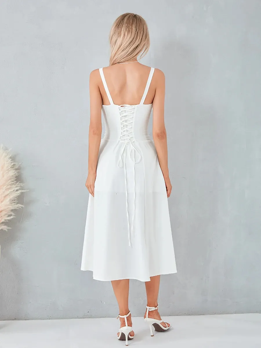 white flowy cottagecore dress Cottagecore Embroidered Cotton White Dress – Vintage-Inspired Casual Style White(Pre-Sale 25days) / S main image 0