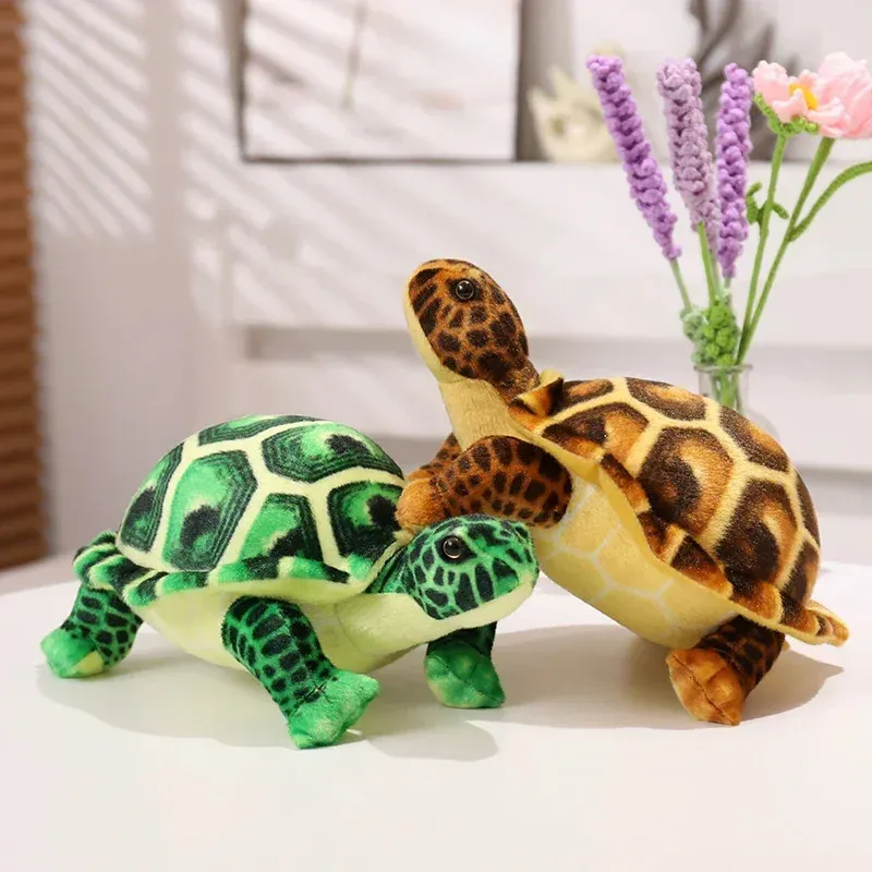 Jouets pour enfants mignon bébé super vert simulation en peluche tortue réaliste de tortue de mer animal en peluche baby-jouet cadeau à la maison décor 240407