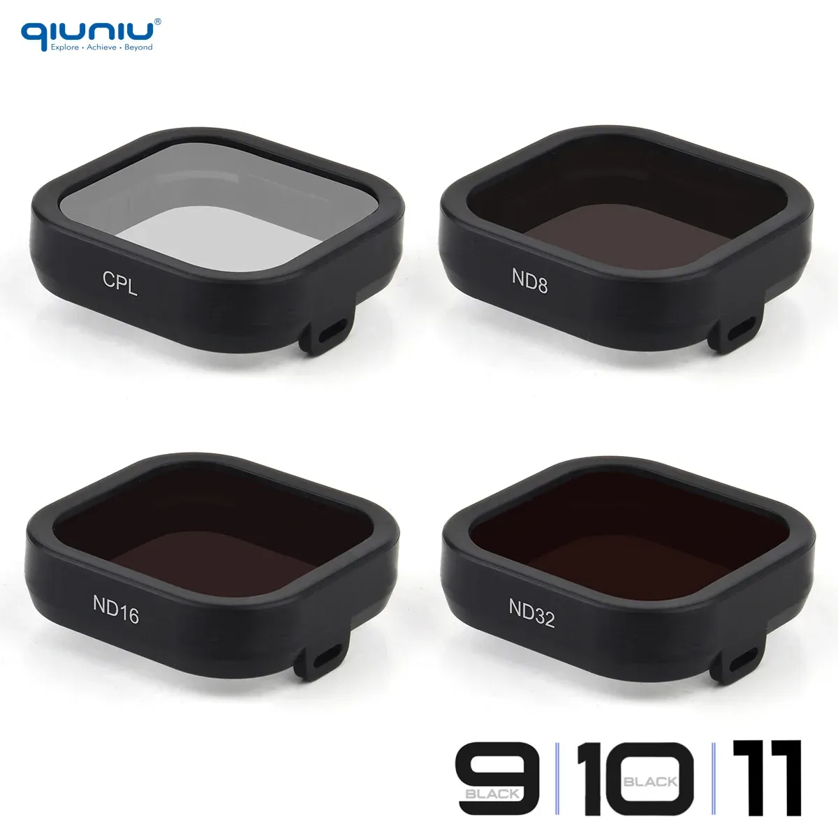 Kameras Qiuniu Cpl ND -Filter für GoPro Hero 9 10 11 Schwarz ND32 ND16 ND8 Filter Set Farbkorrektur für Go Pro -Kamerazubehör