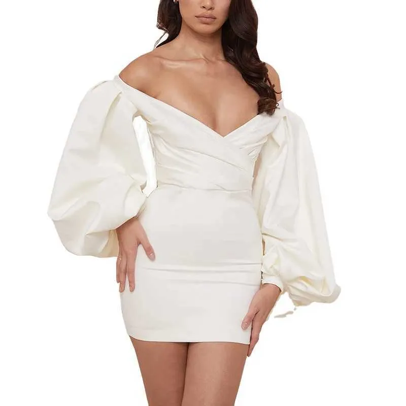 Hochwertiger trägerloser V-Ausschnitt Damen Kleid große Blasenhülle Schlähne sexy Wrap für Frauen