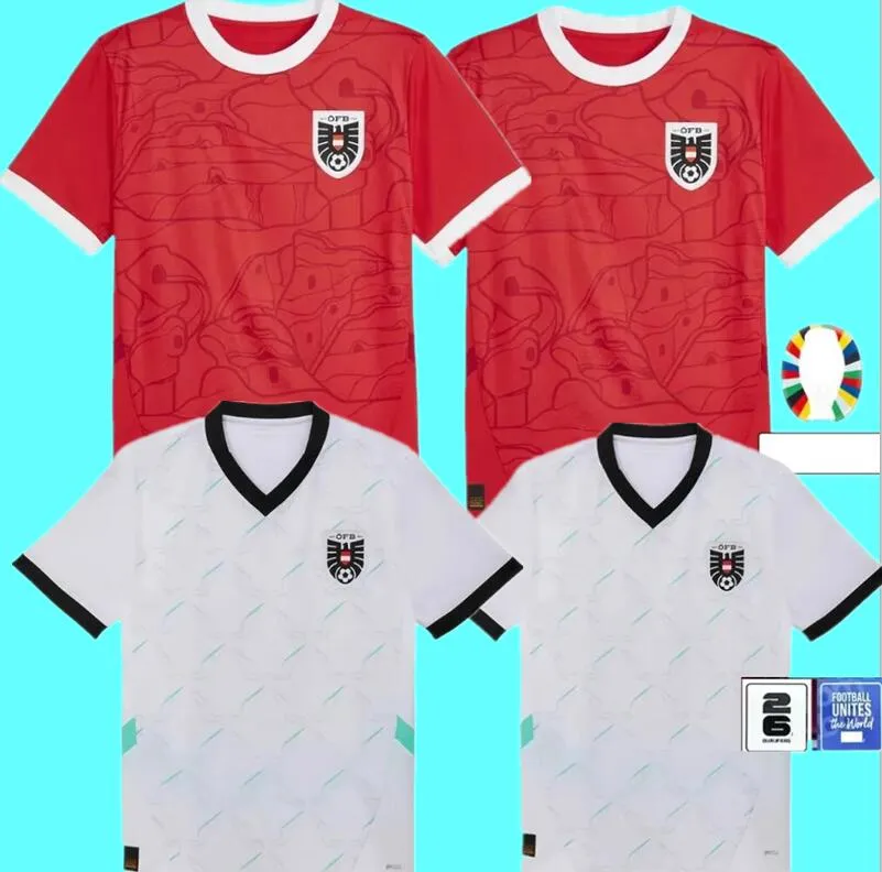 2024 2025 Maglie da calcio Euro Austria Home Red Away Football Shirt 24/25 Unniformi della squadra nazionale per la squadra nazionale