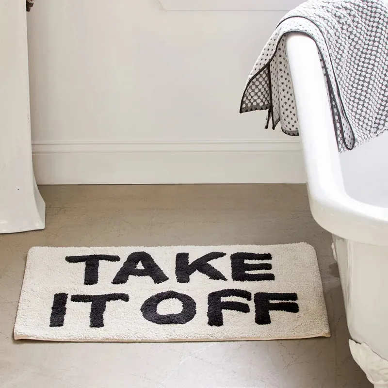 Home deurmat slaapkamer woonkamer tapijtwater absorptie niet -slip bad mat aangepaste patroon badkamer tapijten Noordic Take It Off Funn 240329