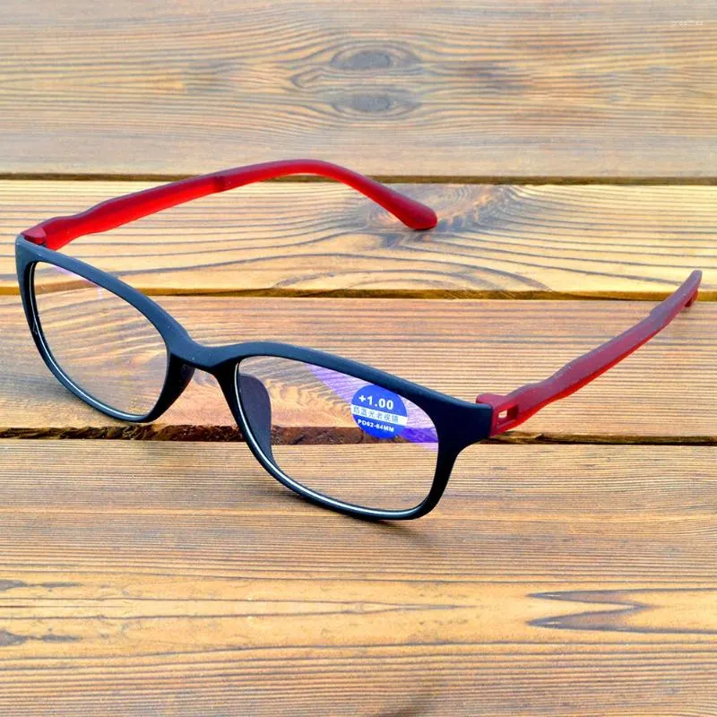 Óculos de sol 2 peças retângulo TR90 quadro de espetáculos leves de tiro completo lentes anti-fadiga de revestimento com óculos de leitura de moda 0,75 a 4