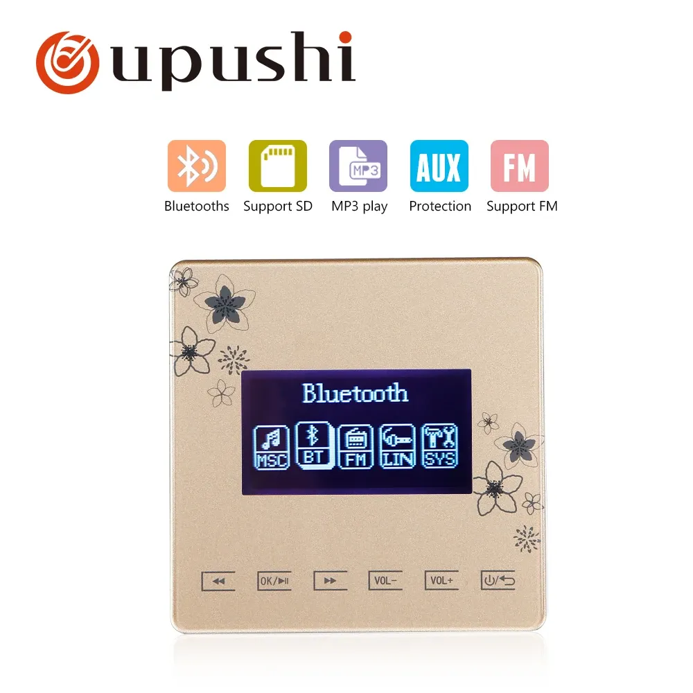 Accessoires dans l'amplificateur mural Bluetooth oupushi Smart Home Touch Panneau, amplificateur stéréo numérique Bluetooth pour le système de musique familiale