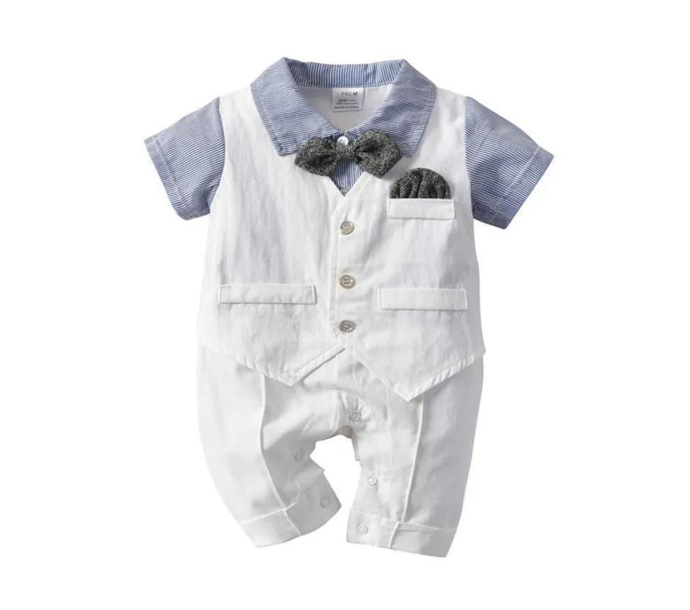 Baby Boy Infantil Rompers Boy 2019 Anniversaire d'été baptême des vêtements de mariage de la fête de haute qualité