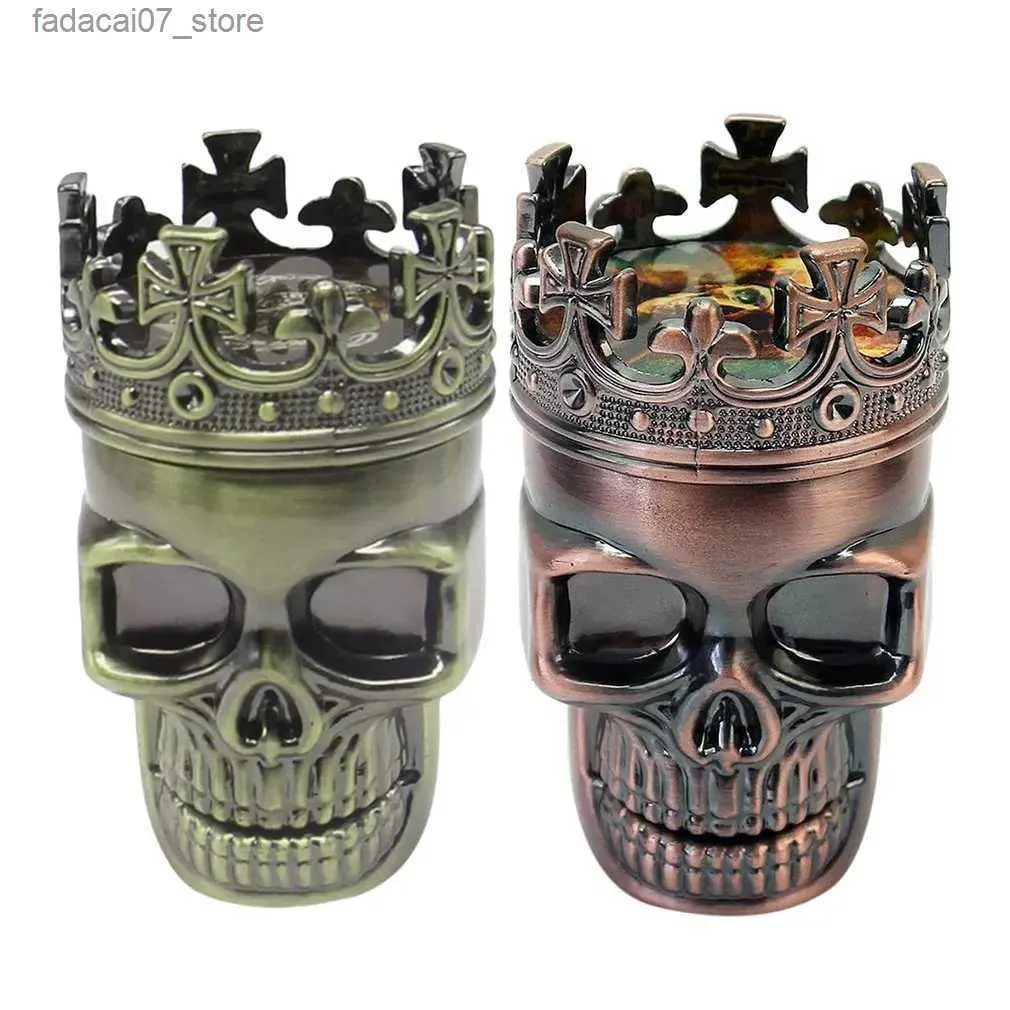 Herb Grinder 2024 New 3-layer Mens Skull Shape Grinding Machine Portable Herbal Tobacco Fragrance Crusher Water Smoke Accessories Q240408