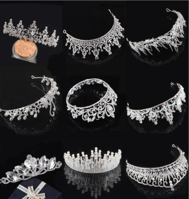 2020 em estoque Rhinestone Crystal Wedding Party Prom Homecoming Crowns Band Princess Bridal Tiaras Hair Accessories Fashion7148981