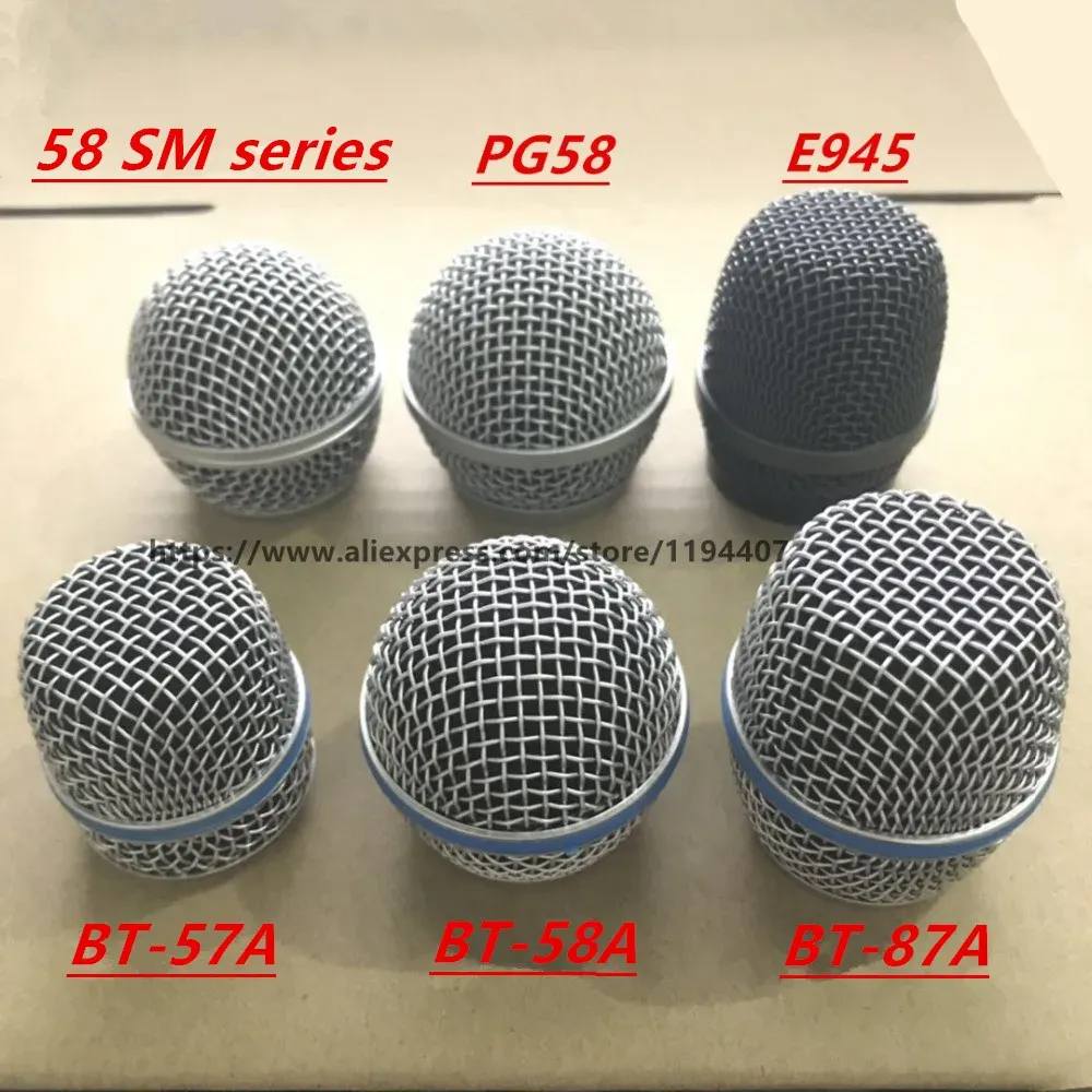 Microphones 10pcs Top Quality New Replacement Ball Head Mesh Microphone Grille for Shure BT58 58 SM series PG58 BT57 BTA87 E945 Accessories