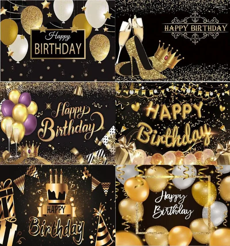 Decorazione per feste Gold Glitter Happy Birthday Garnospon