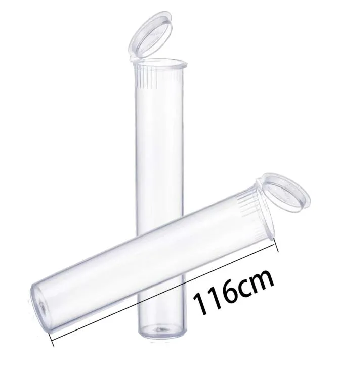 116 mm kindbestehende Flaschendosen klarer Kegelstruppes durchscheinende Vorrank -Vape -Röhrchen mit Kappen Plastik Pre -Roll Vapes3057547