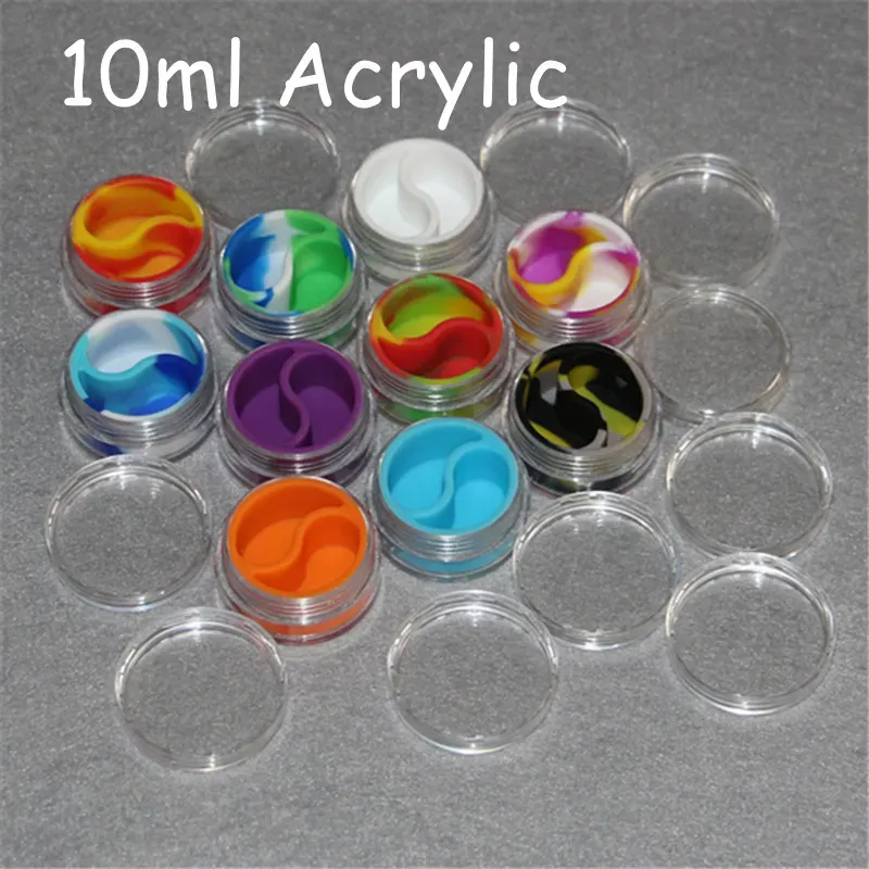 silicone liner inside plastic jars dab wax 10ml clear plastic container concentrate oi butane plastic jars with silicone lining LL