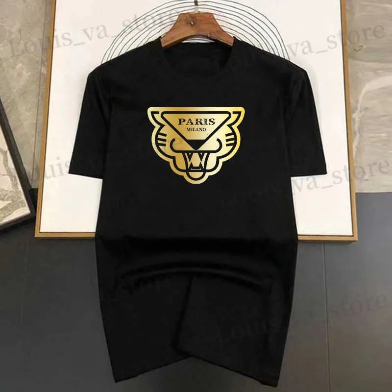 Men's T-Shirts Tiger Head PARIS Printing T Shirt Luxury Brand 100%Cotton Ts Summer Fashion Short Slve Oversized Strtwear Tops T-Shirts T240408