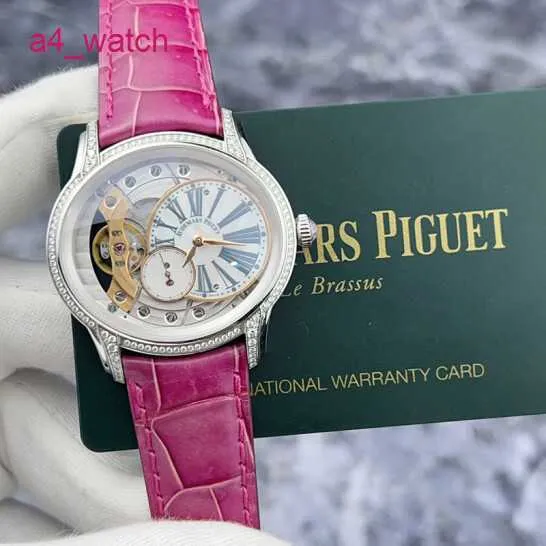 AP Tourbillon Orologio da polso Orologio da donna Millennium Serie Womens 77247BC Diamond originale Diamond 18K Manuale Platinum Orologio meccanico 39mm Garanzia