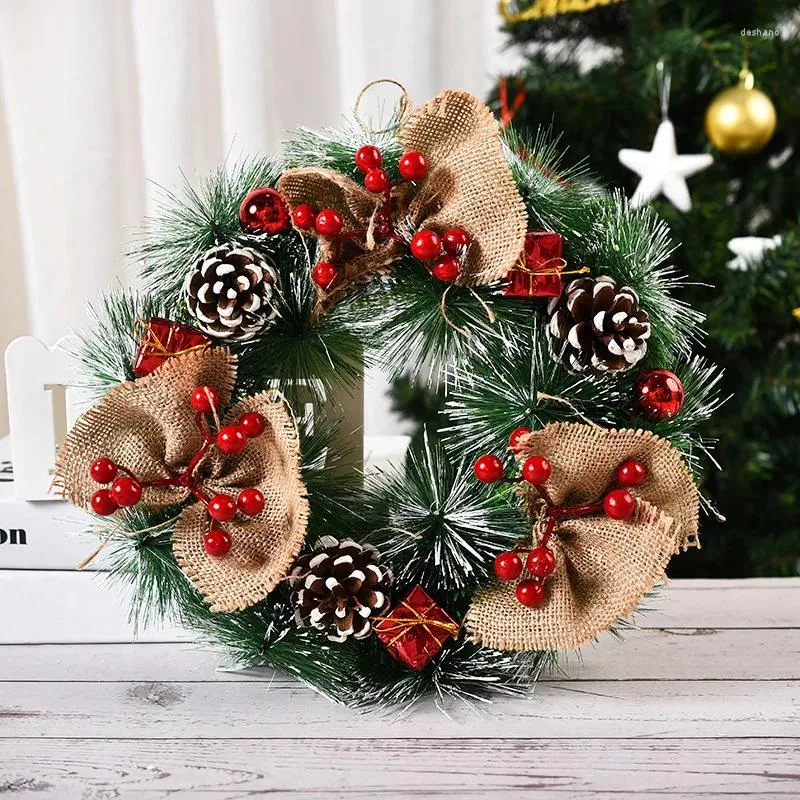 Flores decorativas grinaldas de Natal para a porta da frente Champagne Gold Walk Wall Decor Garland Ornament Halloween Party Supplies