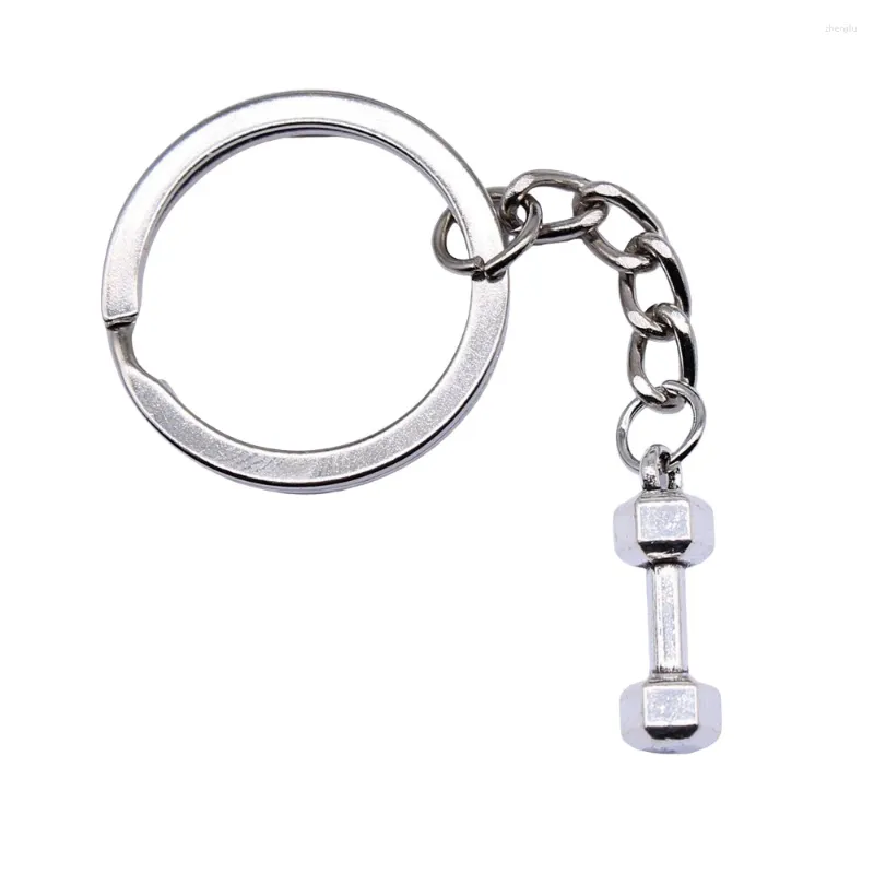 Keychains 1PCS Dumbbell Schlüsselbund auf dem Telefonzubehör Schmuckwerkzeuge Großhandel Ringgröße 28mm