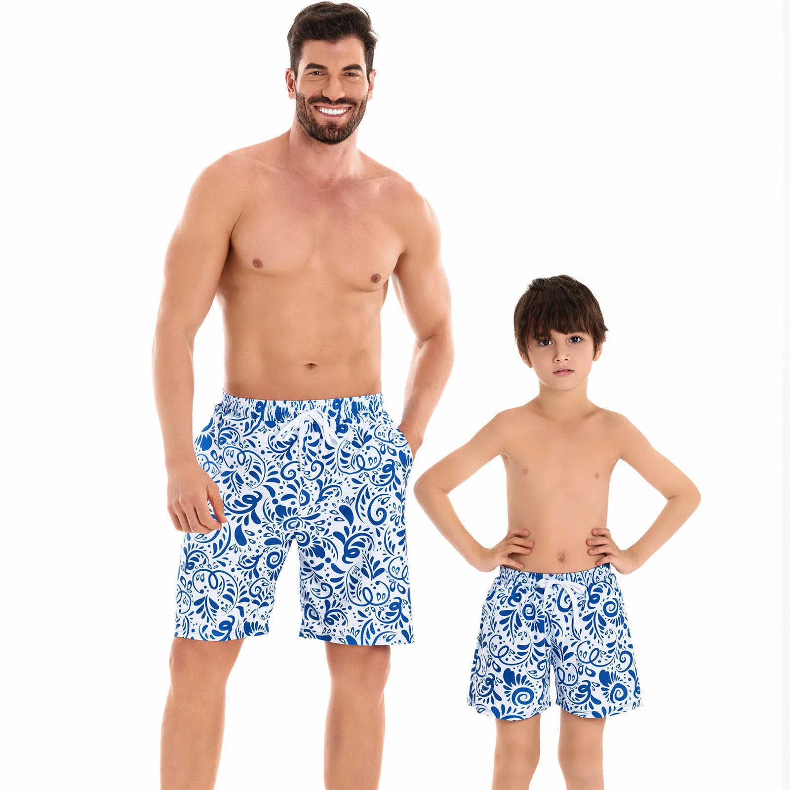 2024 Pantalones de natación Hijo padre Padre Hombres Gran tamaño más Fat Beach