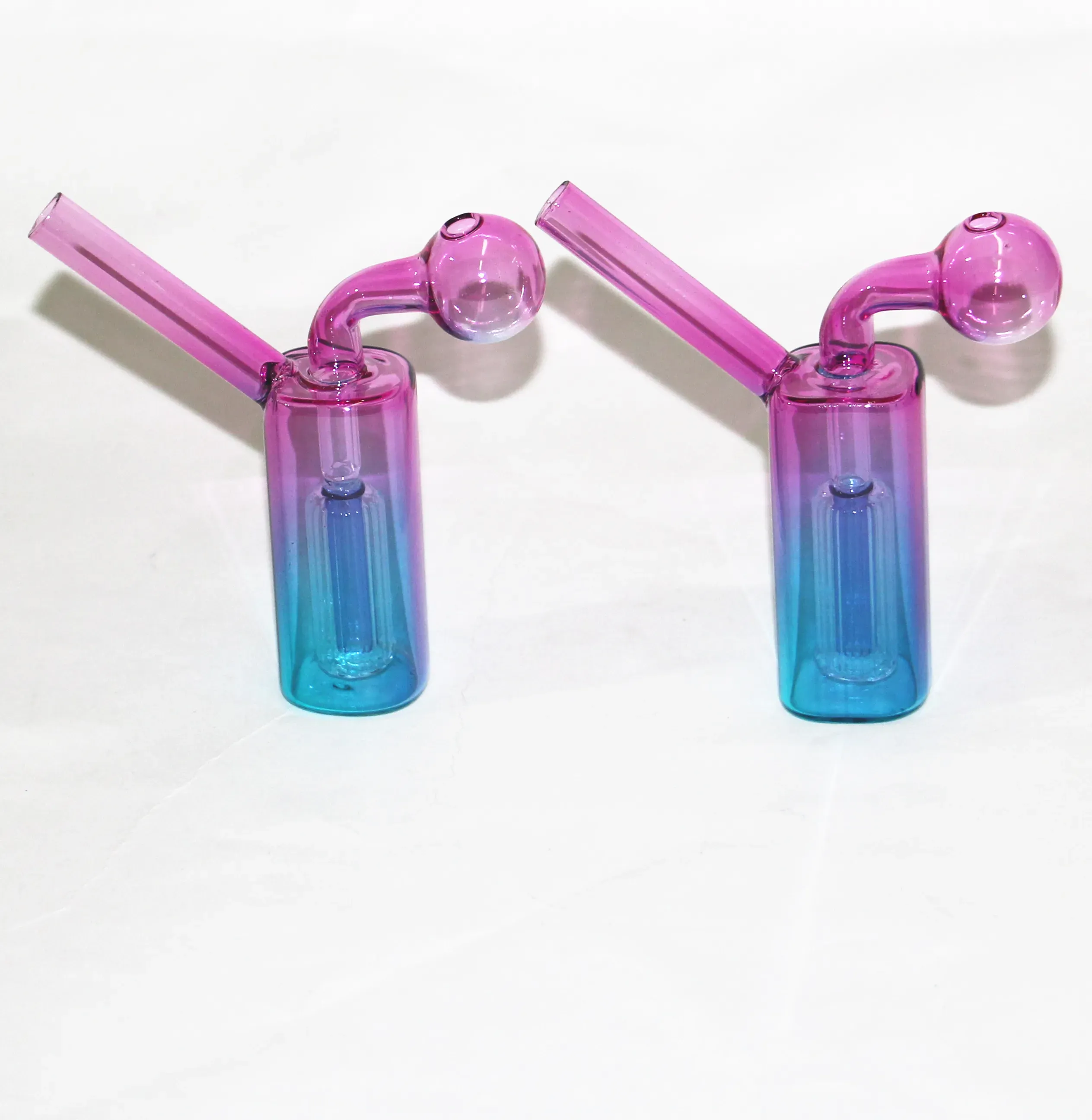 4.72inch Curved smoking pipes Glass Oil Burners Pipes with Different Colored Balancer Water Pipe Bubbler