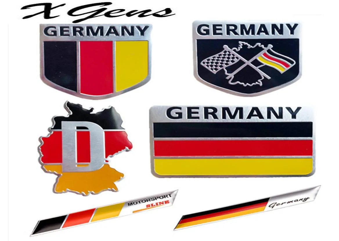 Metal 3D Germany German German Flag Emblem Emblem Deutsch Car Sticker Decal Grille Bummer Окрашивание кузова для Benz VW 6952632