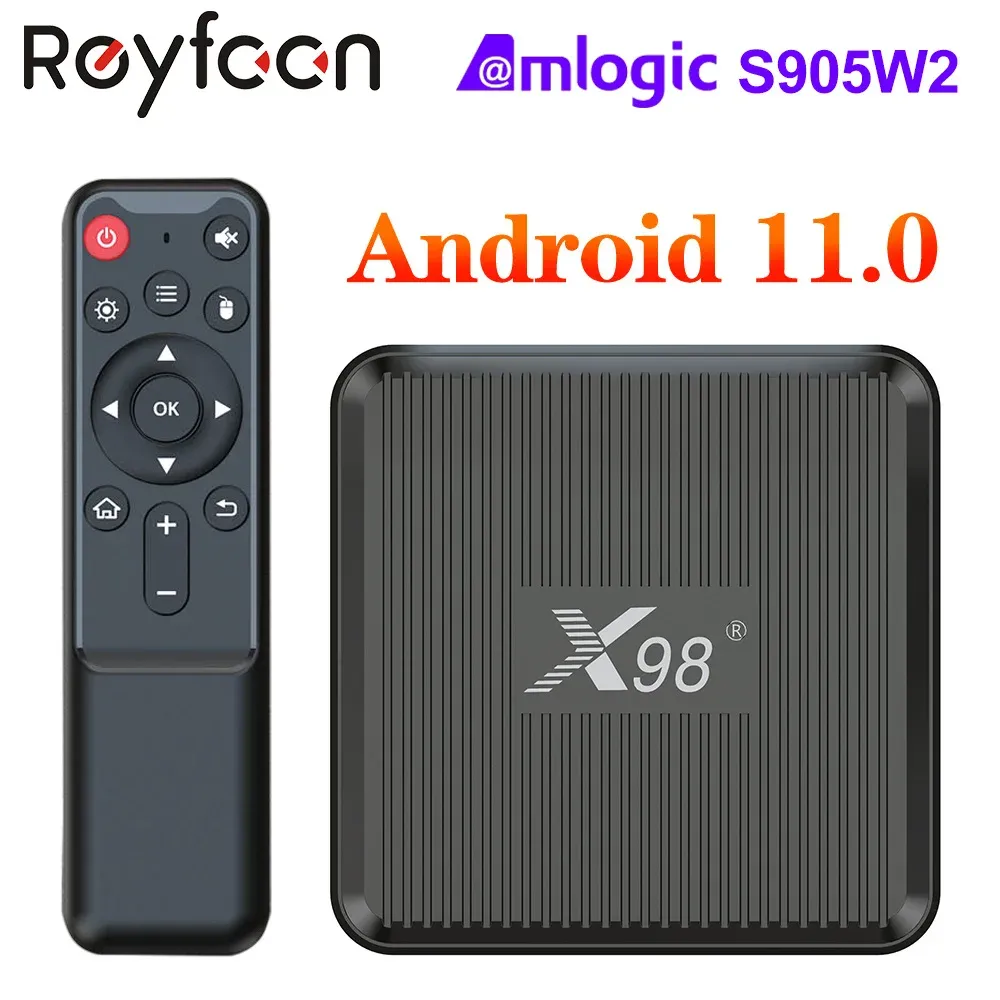 Box X98Q TV Box Android 11 AMLOGIC S905W2 RAM 2G ROM 16GBサポートH.265 AV1デュアルWiFiセットトップボックスHDR 10+ YouTubeメディアプレーヤーX98 Q