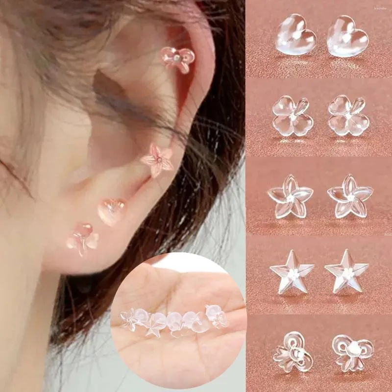Stud -oorbellen 1 paren hypoallergeen eenvoudige plastic heldere oorpennen naald en hars oorbel ruggen diy accessoires