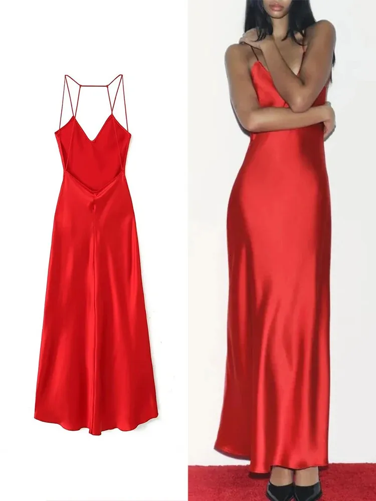 Dames Avondjurk Geplooid Splitzoom Vloerlengte Effen Kleur Strass Decor Mouwloos Ronde Hals Hoge Taille Strass Decor Gala Maxi Jurk kopen vanaf een prijs van 27