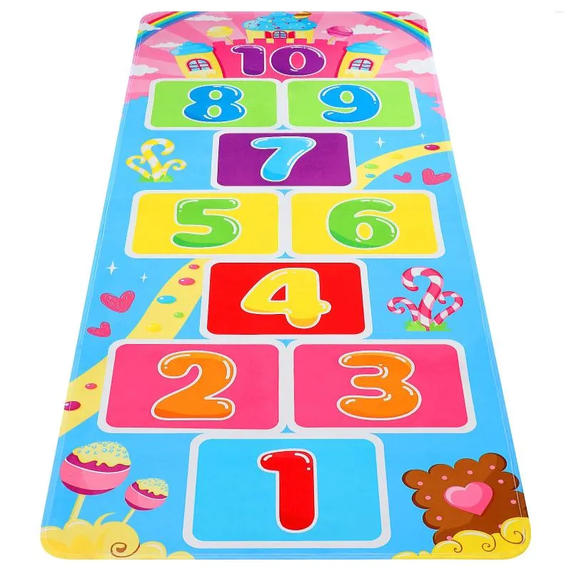 Mattor Imikeya 1pc Hopscotch Rug Kids Playroom Decor Non-Slip Classroom Aktivitet Matt för pojkar Girls Dusch gåva