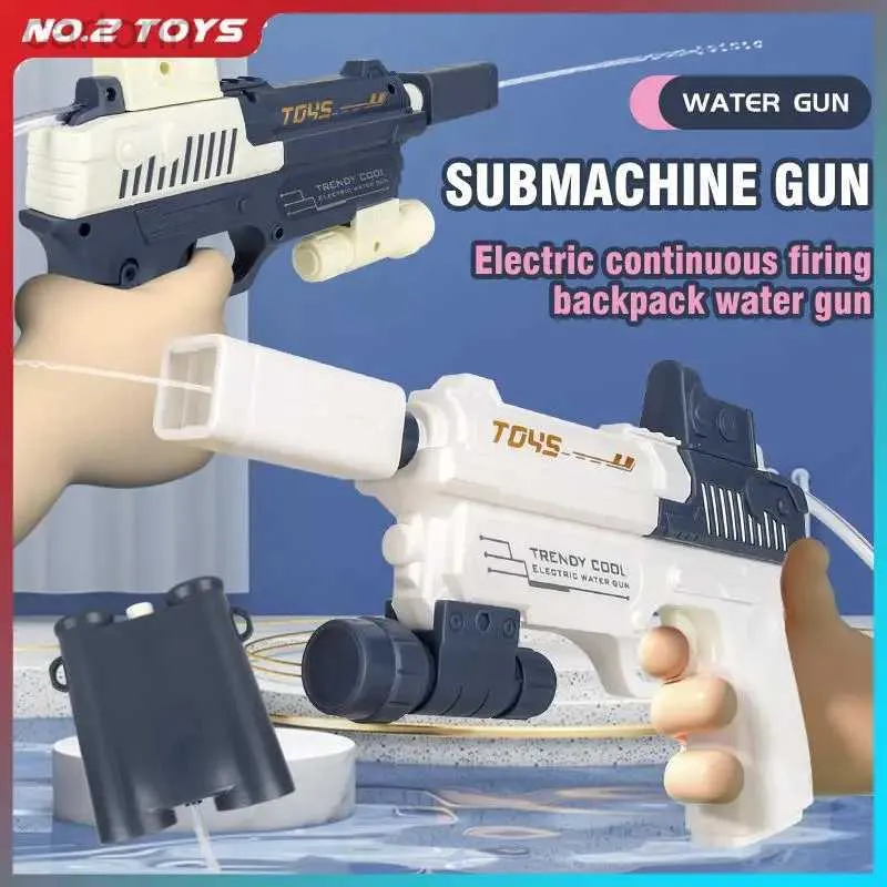 Gun Toys Summer Electric Repeater Pistol Space Water Water с рюкзаком длинный диапазон непрерывный стрельба для детской игры для воды игрушки для детских подарков 240408