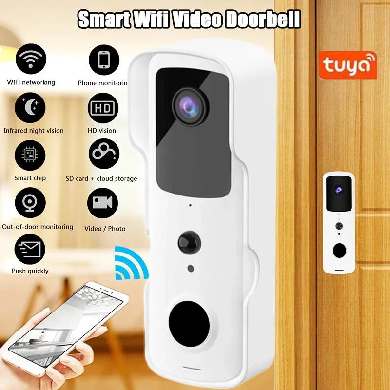 Intercom Tuya 1080p 2MP Wi -Fi Видео Дверь Дверь. Ночное видение камера безопасности Дверь Дверь Смарт Жизнь Home Outdoor Smart Wireless Doorled
