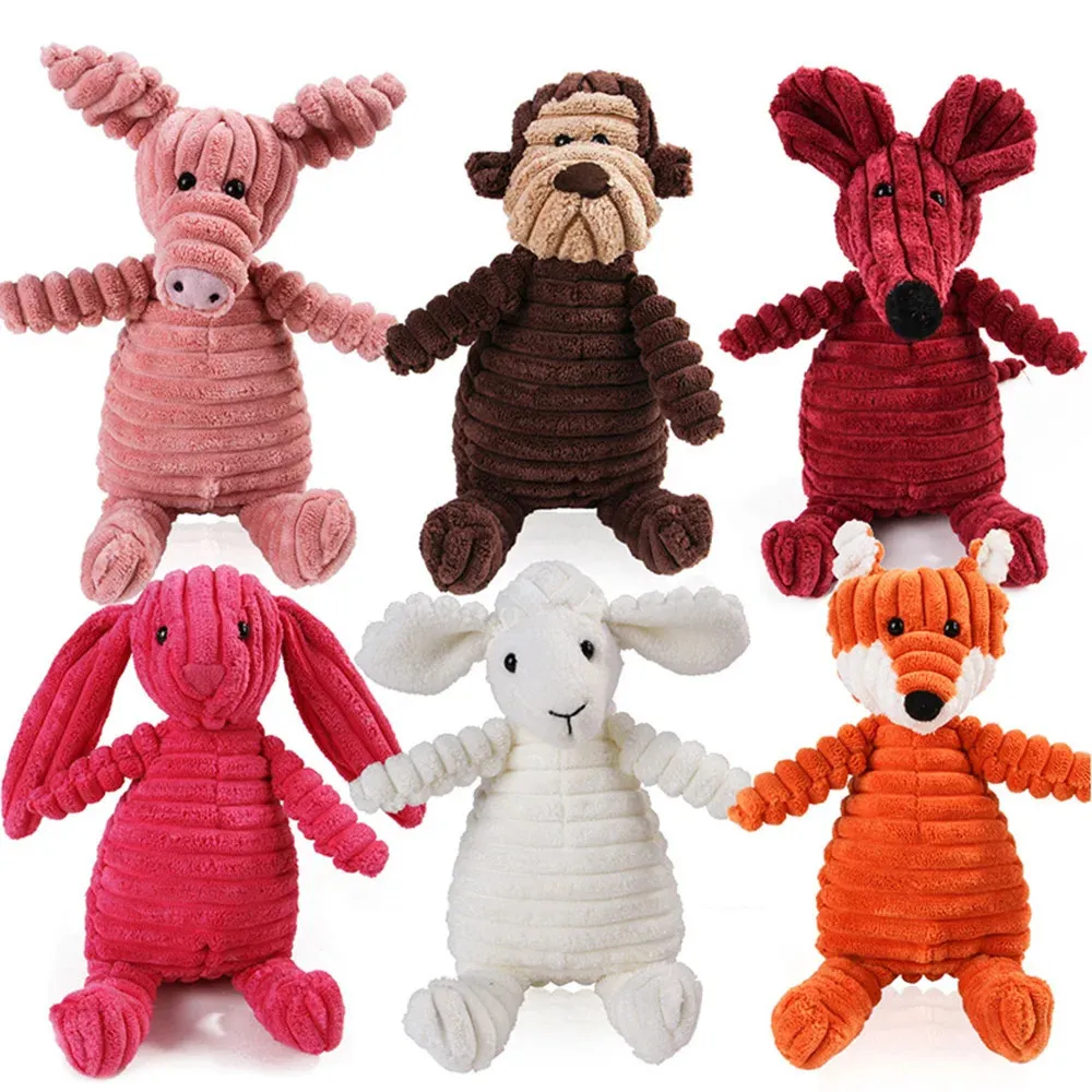 Giochi per cani velluto a coste per piccoli cani di grande peluche di peluche cucciolo cigolio cucciolo da masticare per morso per cigolio 240328