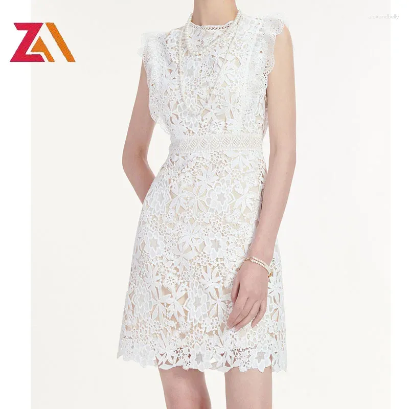 Casual Dresses Zalady Summer Slim White Mini For Women Runway Basic Sleeveless Short Dress Designer Elegant Party Evening Vestidos Robe