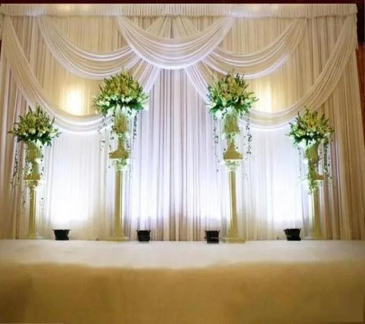 New 36m Wedding Party Stage Celebration Background Satin Curtain Drape Pillar Ceiling Backdrop Marriage decoration Veil9624483