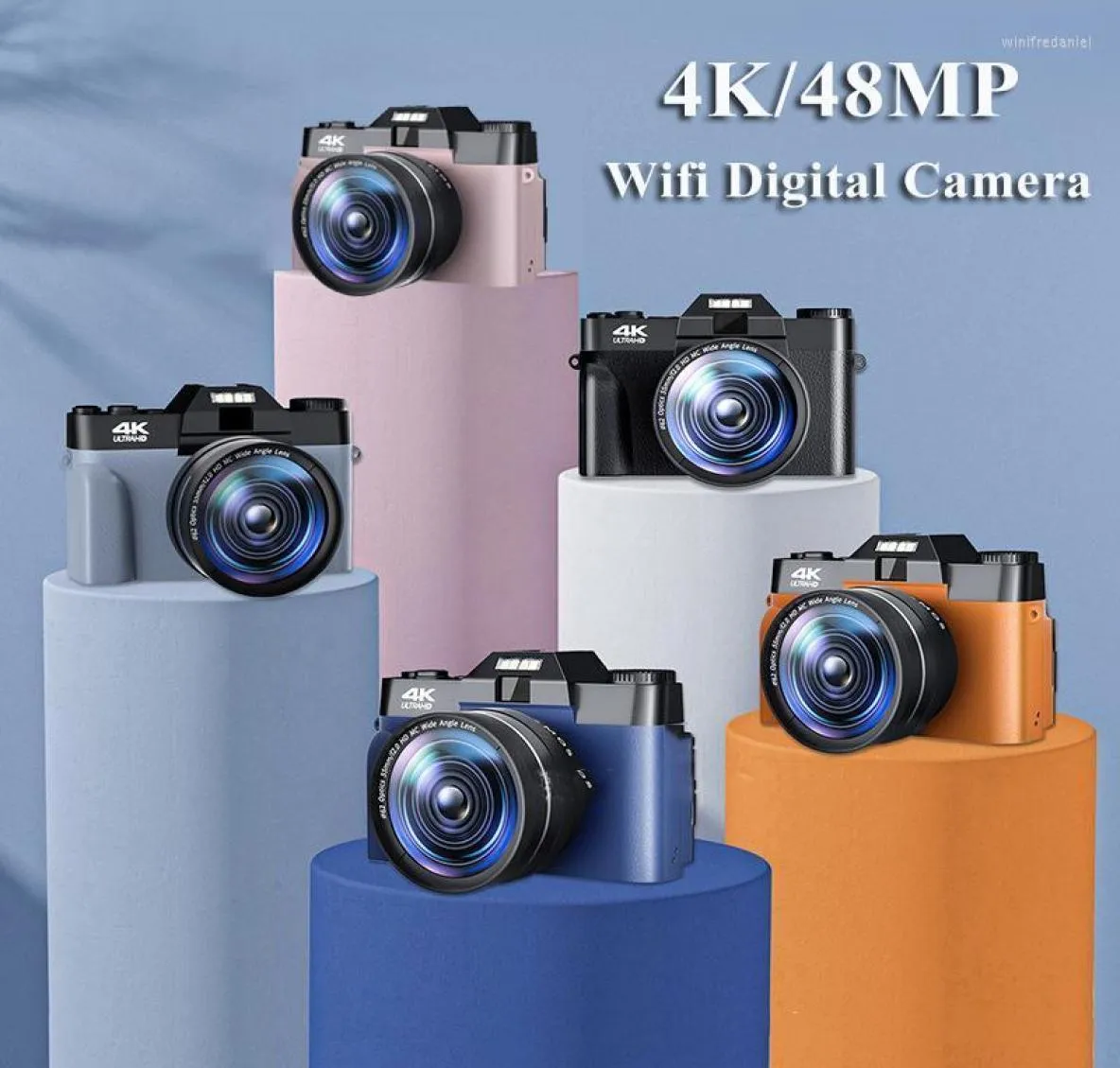 Digital Cameras 4K Camera 48MP Vlogging Camcorder för YouTube WiFi Portable HandHeld 16XZoom Timelapse Slow Motion Wini228577475
