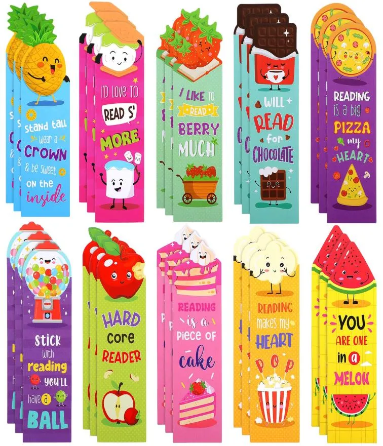 Bokmärk L doftande bokmärken Scratch and Sniff Fruit Food Theme Sayings Assorted Sweet For Students Teens Lovers 10 Styles Drop MXH1632188