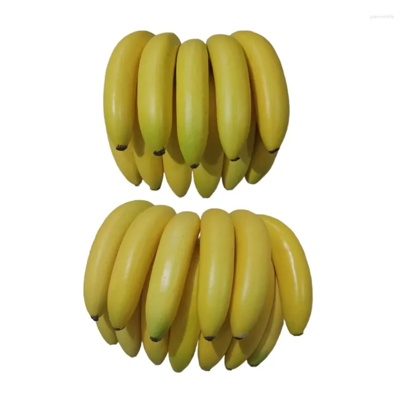 Decorazione per feste Banana artificiale mazzo di cluster gialli decorazioni simulazione oggetti di frutta