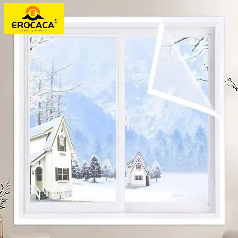 Films EROCACA Window Heat isolatie Film Warmfilm in de winter Self -self -adhesive Slijmvlies beschermende transparante zachte glazen film voor raam