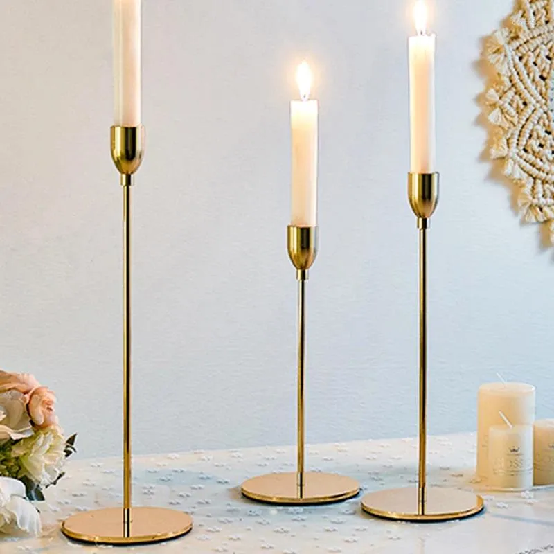 Kerzenhalter 3 Stuks Metalen Kandelaars Nordic Kandelaar Gouden Bruiloft Kaars Stand Bar Party Woonkamer Tafel Home Decoratie