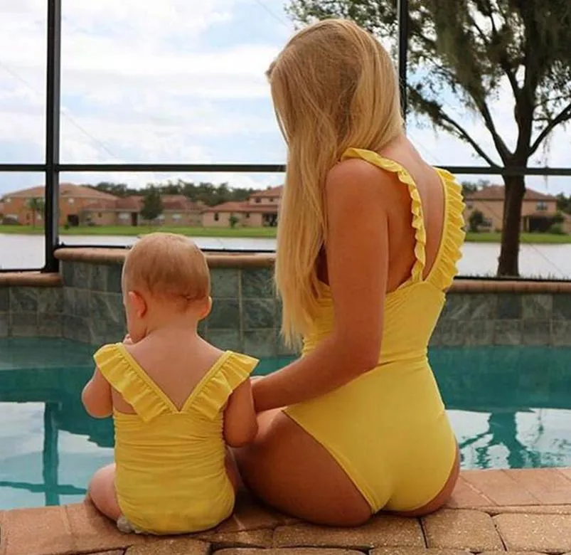 Mama und Tochter passende Outfits Mutter und Tochter Badeanzug Kinder Bikini Mutter kleine Tochter Swimsui2994864