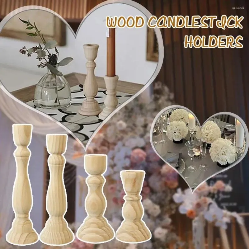 Candle Holders 1pc Retro Wooden Classic Candlestick Wedding Decorations Camping Dining Table Ornament Home Party Supplies